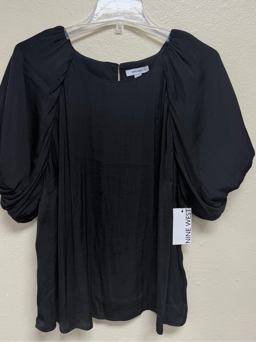 Nine West Black Puff-Sleeve Women's Top